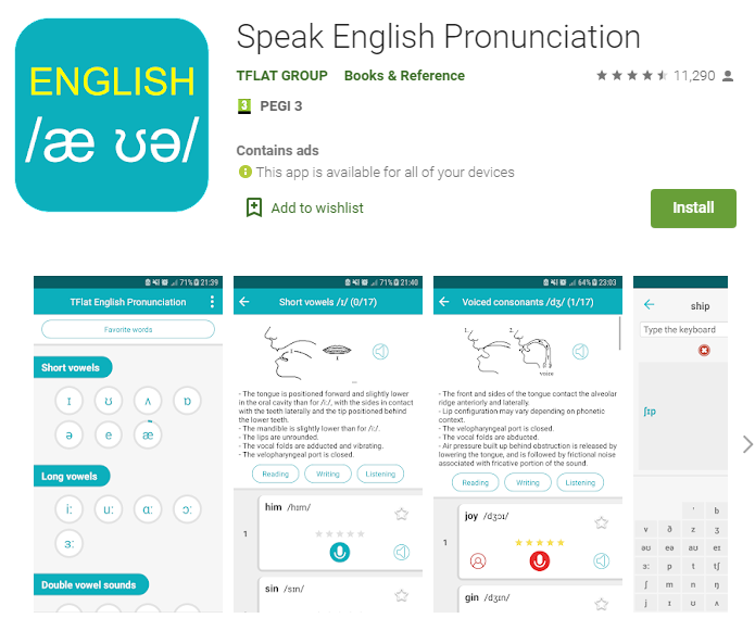 Pronunciation app