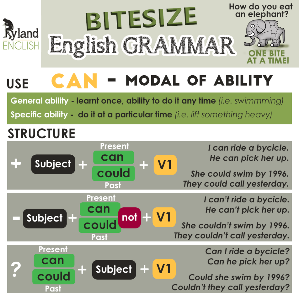 📚 EASY BITESIZE English Grammar – Can/could for ability 🤓